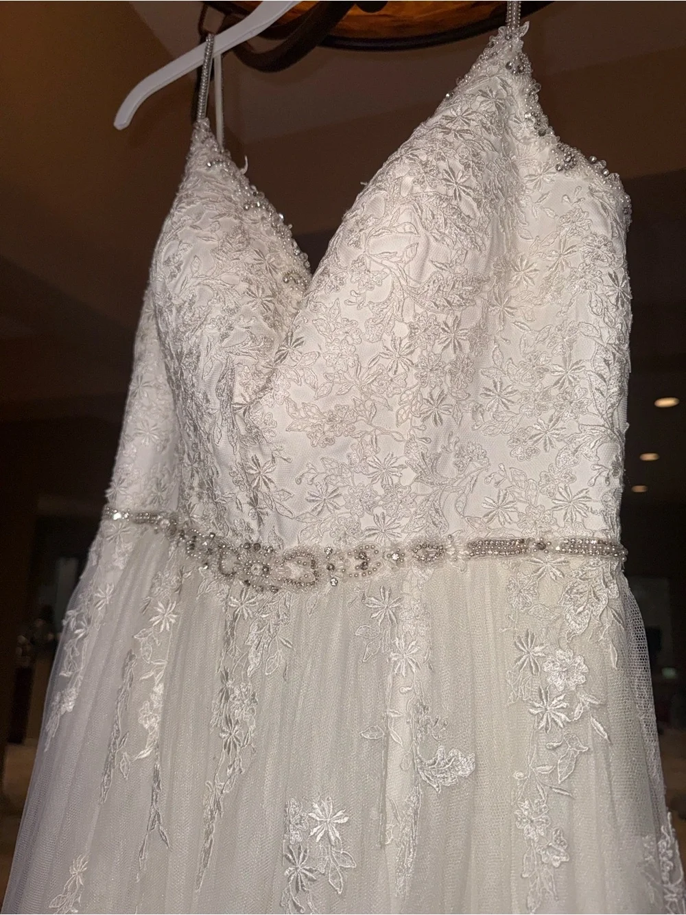 DaVinci White Bridal Gown with Delicate Beaded Waist